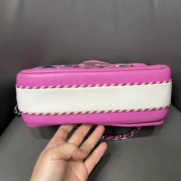 Floral MOSCHINO Couture Jeremy Scott Violet Biker Jacket Leather Shoulder Bag - Picture 2 of 5